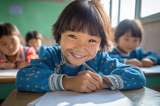 快乐学习的小学生图片