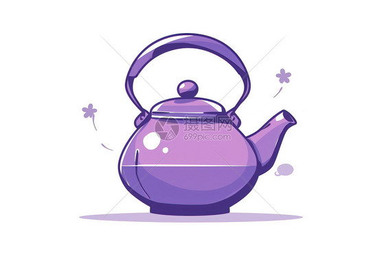 紫色的茶壶图片