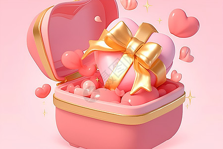粉红的礼盒图片