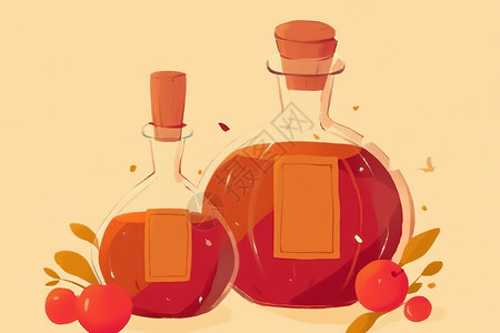 酒瓶的插画图片