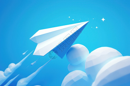 天空背景下的纸飞机图片