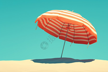 红白条纹的遮阳伞图片