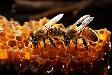 蜂蜡上的蜜蜂图片