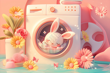 兔子和洗衣机图片