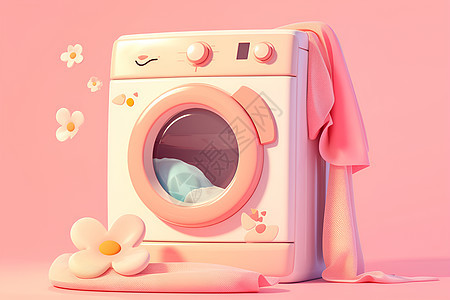 少女感的粉色洗衣机图片