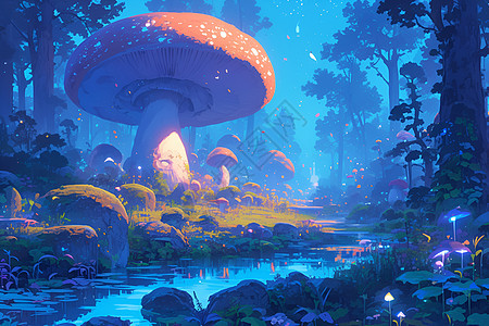 奇幻蘑菇森林图片