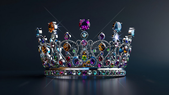 多彩宝石嵌饰的皇冠图片