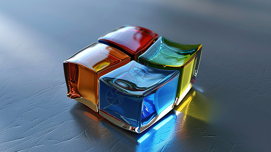 彩色玻璃立方体图片