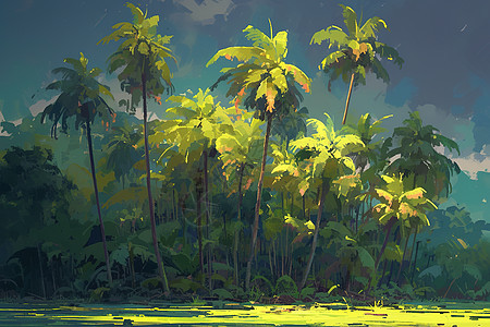 茂密的椰树图片
