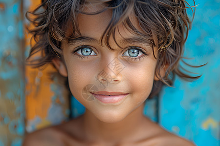 可爱的蓝眼睛少年图片