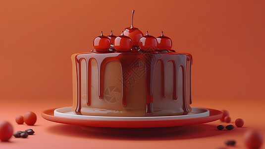 巧克力樱桃蛋糕图片