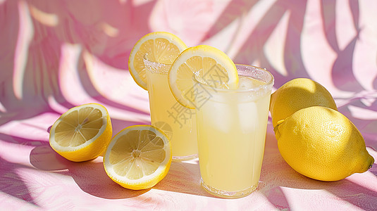 柠檬水与柠檬图片