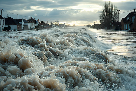 洪水肆虐的河流图片