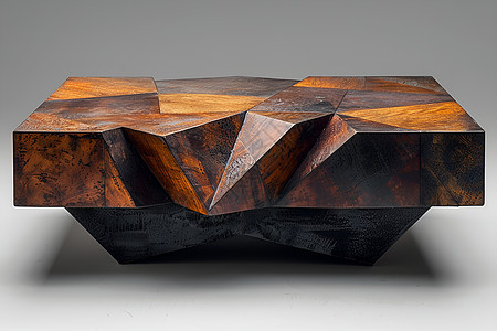 木质几何设计桌子图片