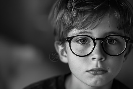 戴眼镜的男孩图片