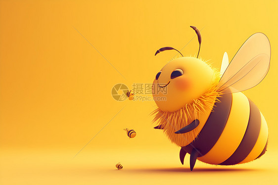 嬉皮笑脸的小蜜蜂图片