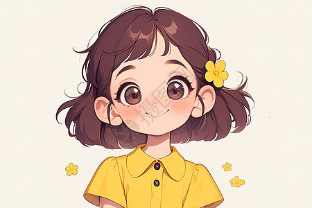 黄色衣服的小女孩图片