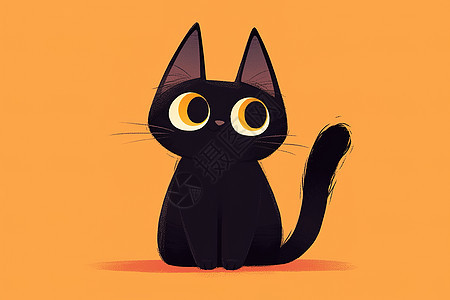 可爱的小黑猫图片