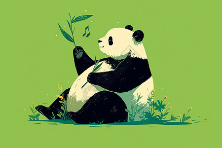 音乐中的熊猫图片