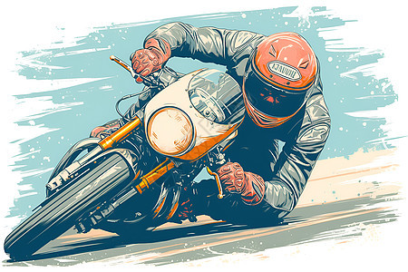 沙尘飞扬的摩托车骑士图片