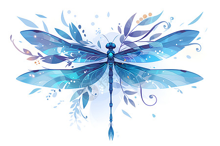 梦幻的蓝色蜻蜓图片