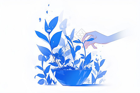 蓝色的植物背景图片