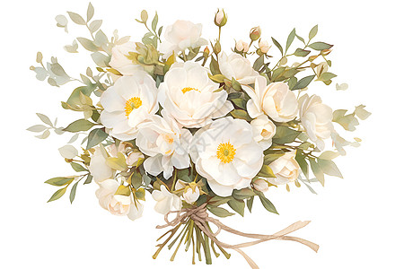 浪漫雅致的白色花束图片