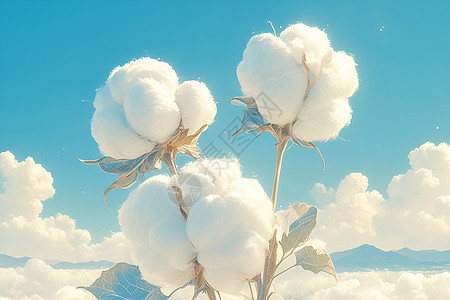 棉花在田野中绽放图片