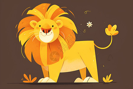 可爱的狮子插图图片