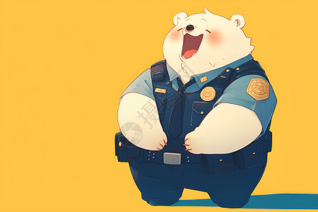 穿着警察制服的小熊图片