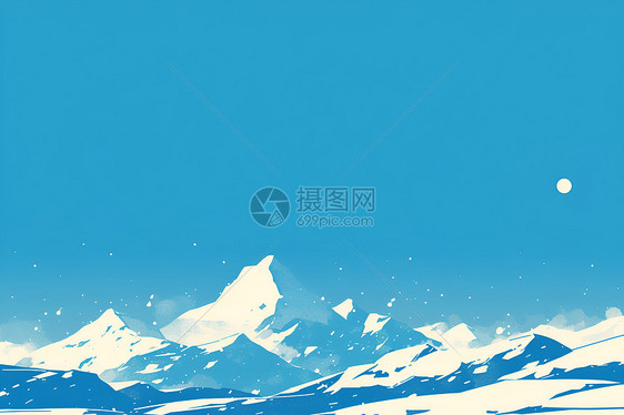 积雪的山峰图片