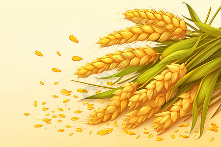 麦穗上的麦子图片