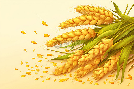 麦穗上的麦子图片