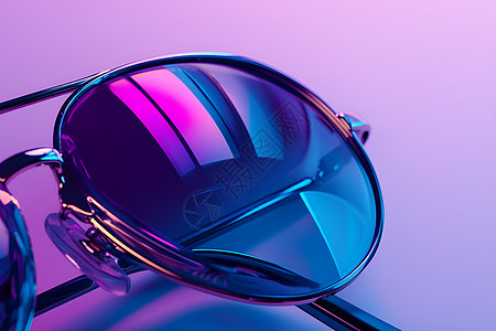 紫色背景中的眼镜图片