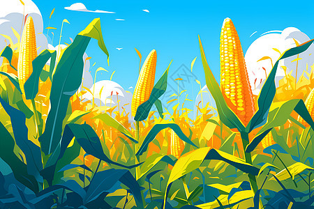 玉米田里的玉米图片
