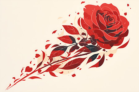 红玫瑰的意境图片