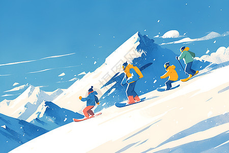 一群人在滑雪图片