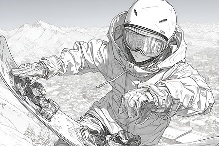 滑雪者征服雪山图片