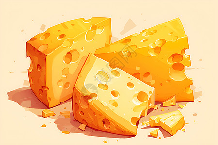 碎裂的奶酪图片