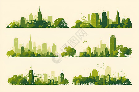 城市建筑与树木图片