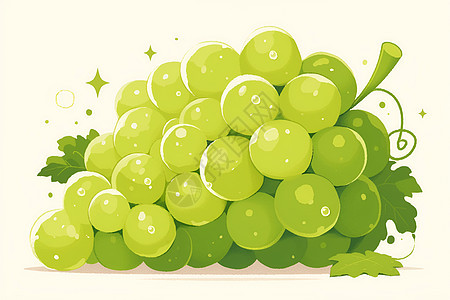 晶莹剔透的绿葡萄图片