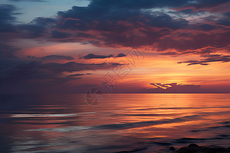 夕阳下的海岸图片