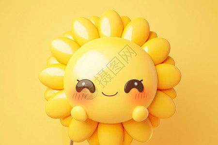 黄色的太阳气球图片