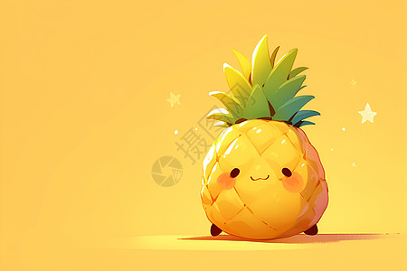 笑脸菠萝插画图片