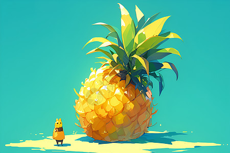 可爱的菠萝插画图片