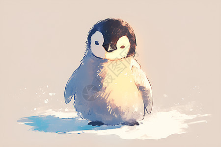 冰雪世界中的企鹅图片