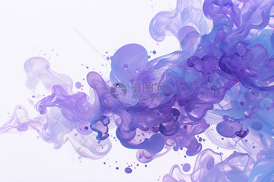 水中的蓝紫色液体图片