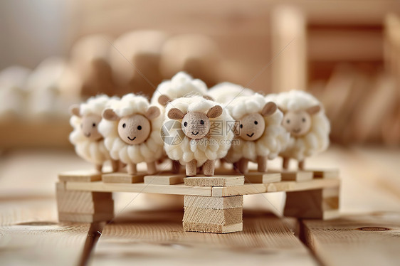 羊群在支架上图片
