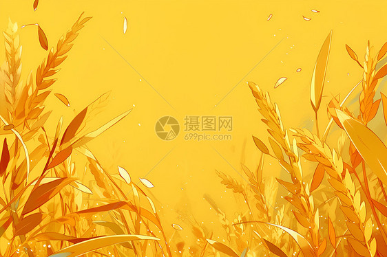 金黄色的麦子图片