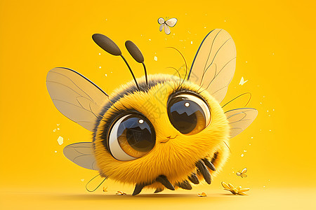 快乐的小蜜蜂插画图片